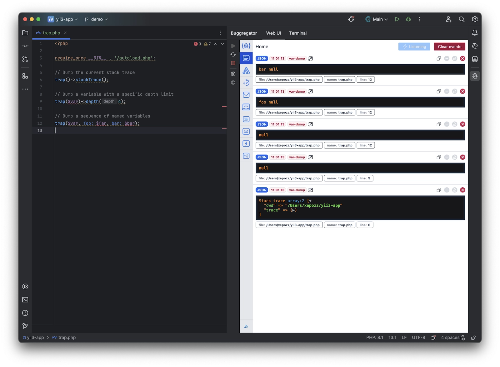 PHP 开发中 你可能不知道的非常好用 PhpStorm 插件 - Buggregator plugin