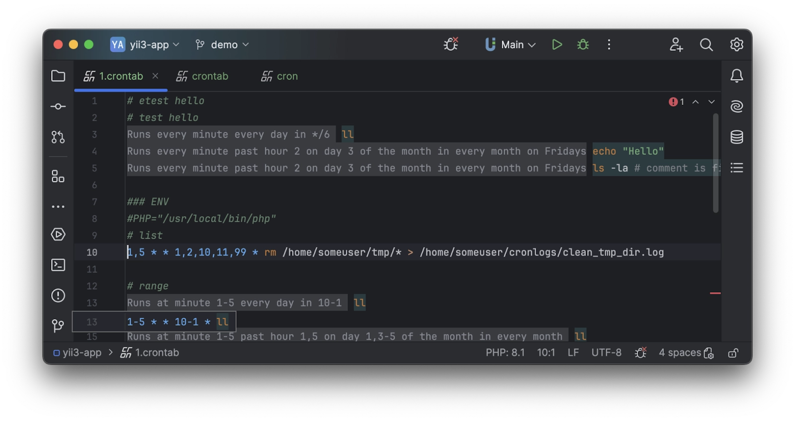 PHP 开发中 你可能不知道的非常好用 PhpStorm 插件 - Cron / Crontab Support plugin